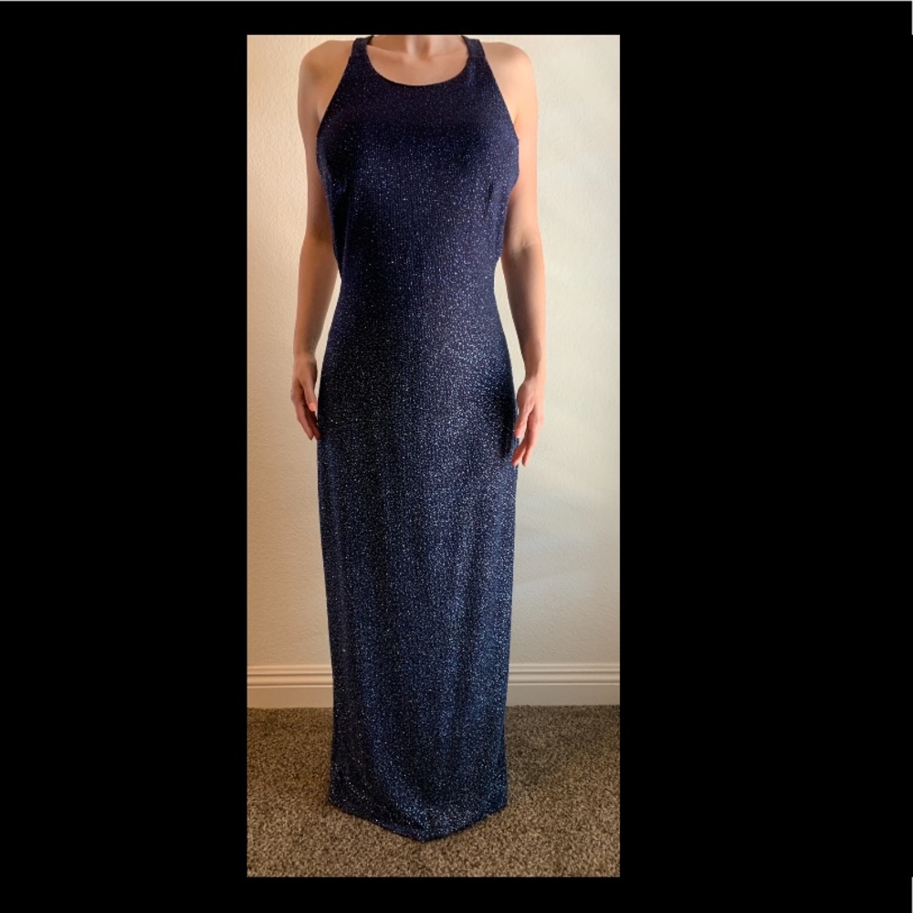 Blue sparkle long dress